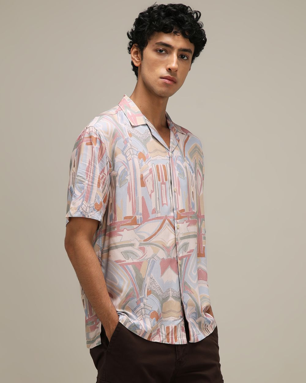 Abstract Print Loose Fit Casual SHIRTS