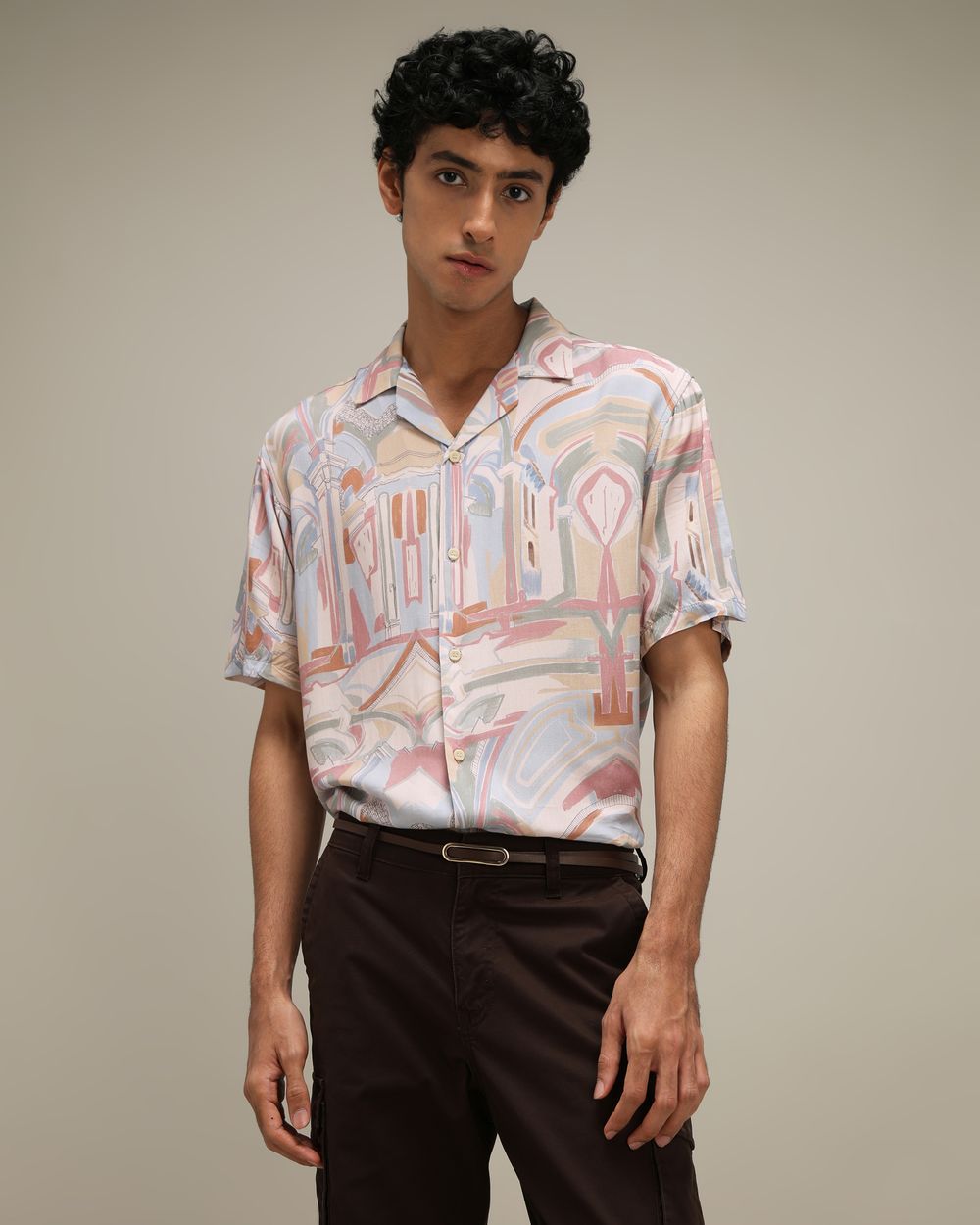 Abstract Print Loose Fit Casual SHIRTS