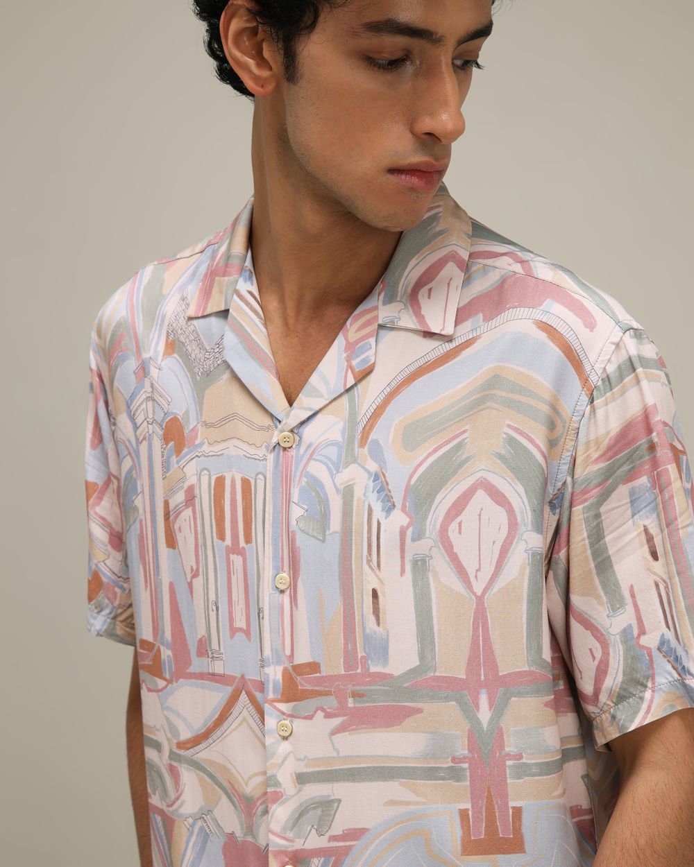 Abstract Print Loose Fit Casual SHIRTS