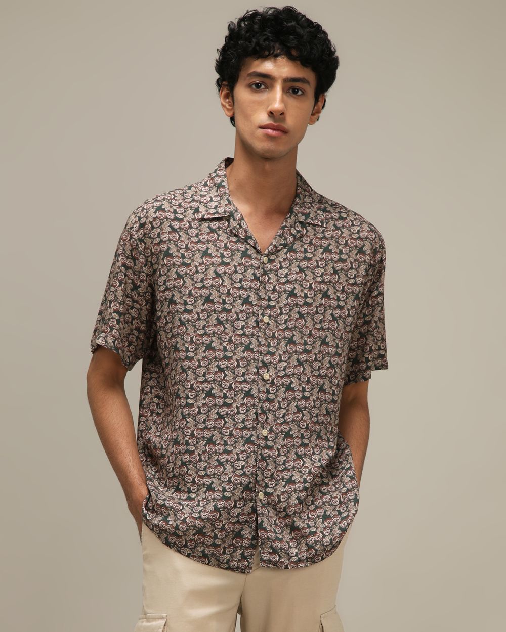 Floral Print Loose Fit Casual Shirt