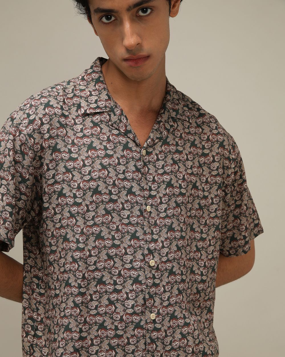 Floral Print Loose Fit Casual Shirt