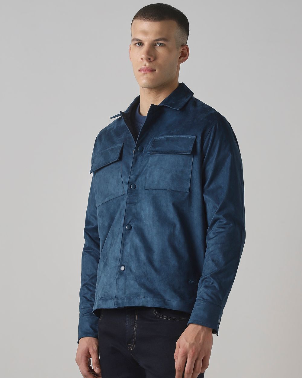 Teal Suede Plain Jacket
