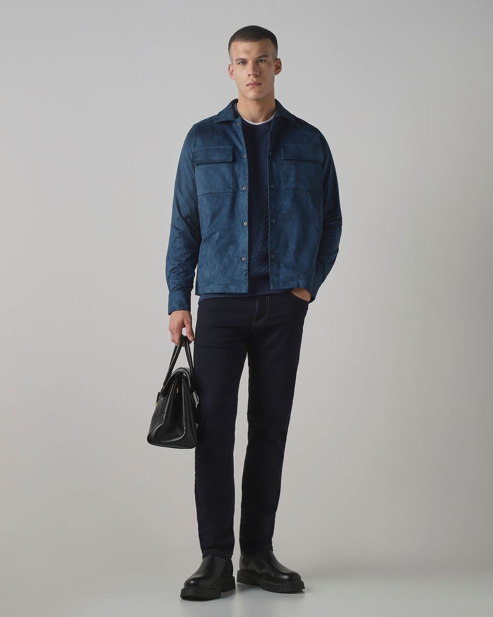 Teal Suede Plain Jacket