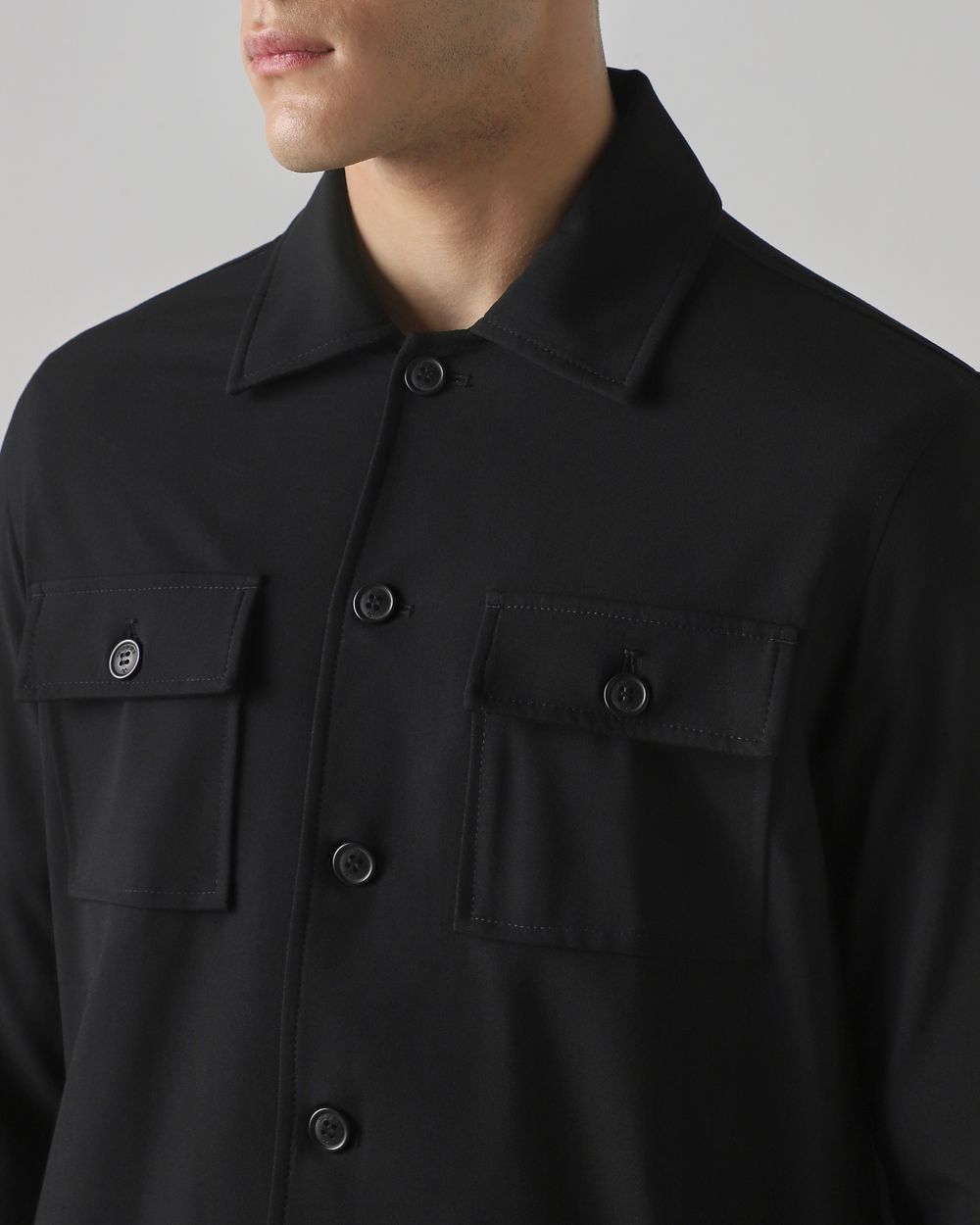 Black Patch Pocket Relaxed Fit Jacket