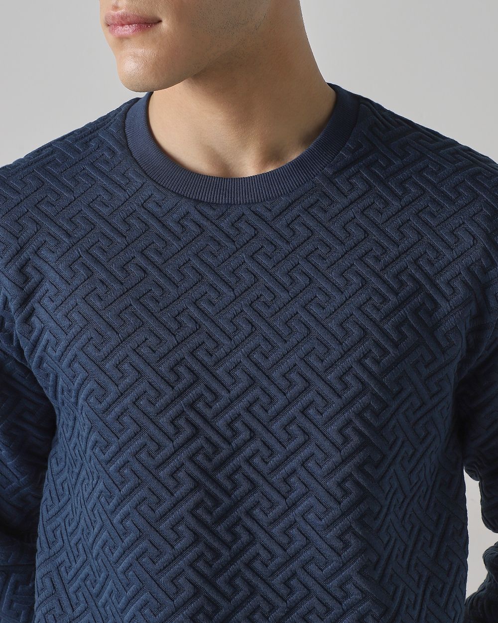 Herringbone Plain Slim Fit Sweatshirt