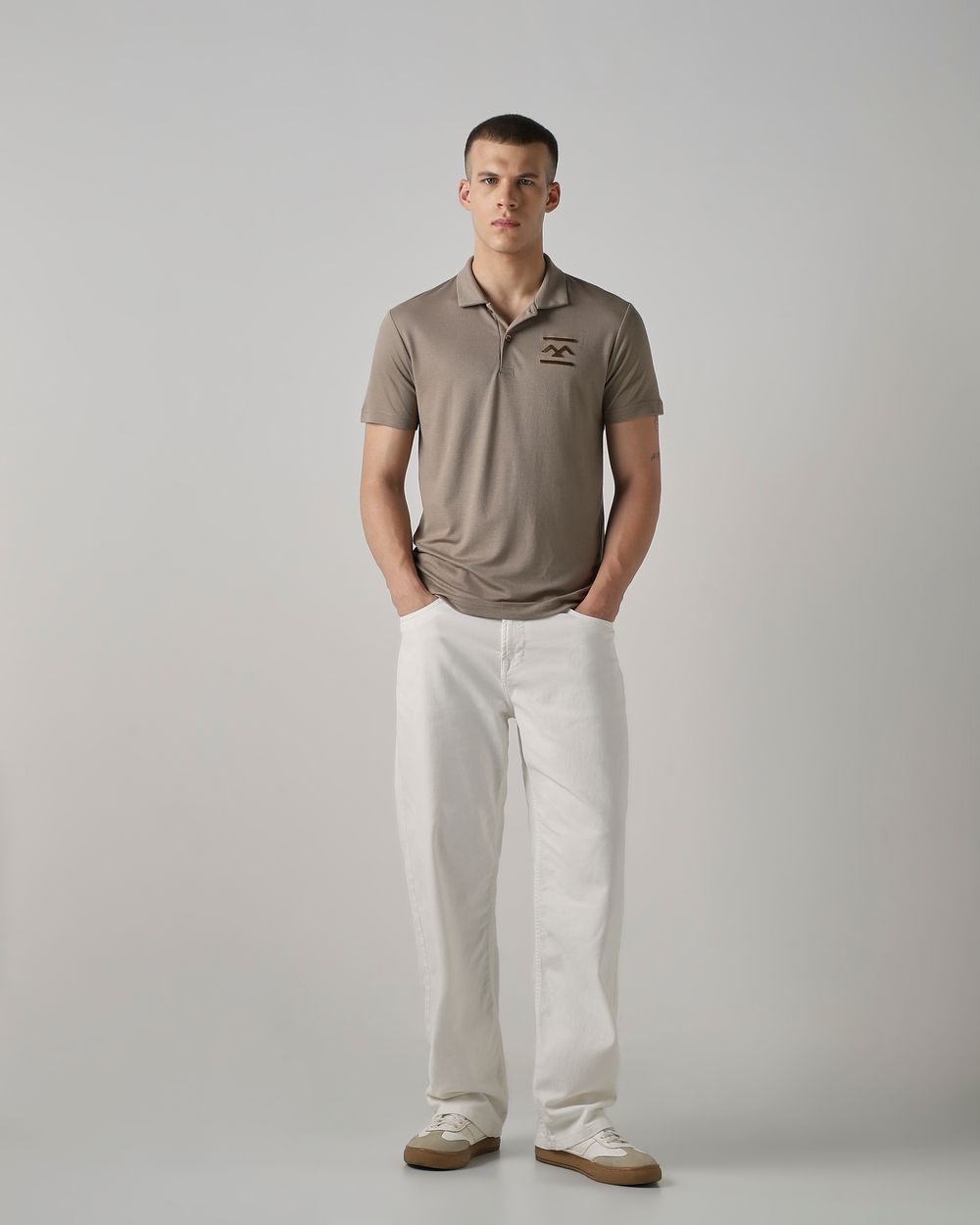 Stone Textured Stretch Slim Fit Polo