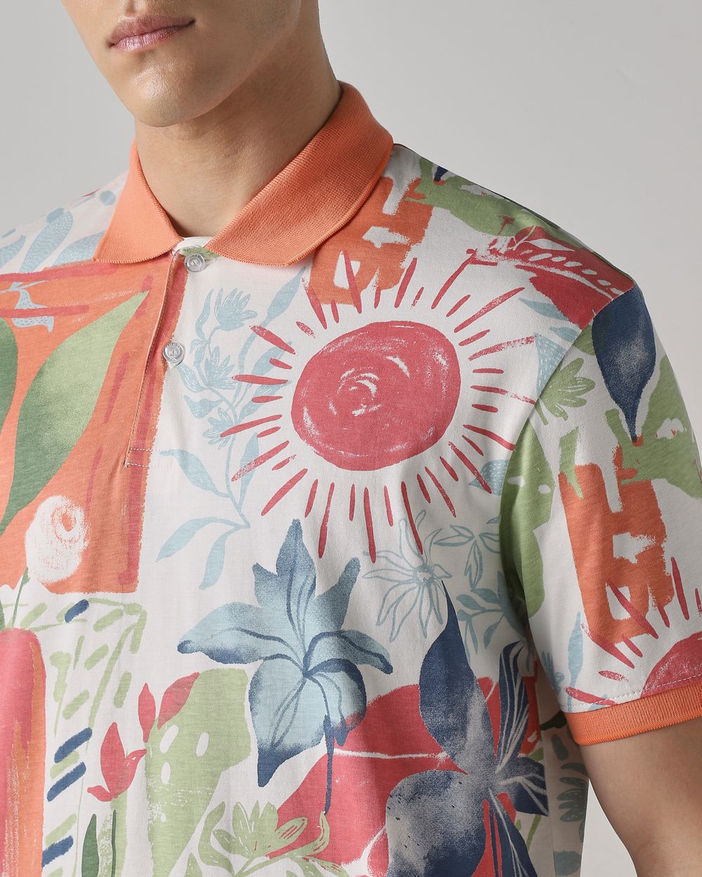 Pink Abstract Print Regular Fit T-Shirt