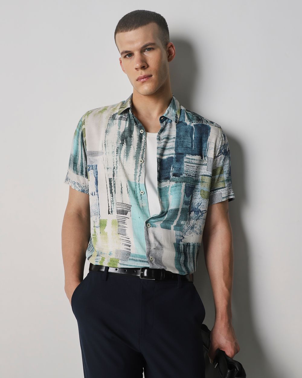 Multicolour Resort Print Slim Fit Casual Shirt