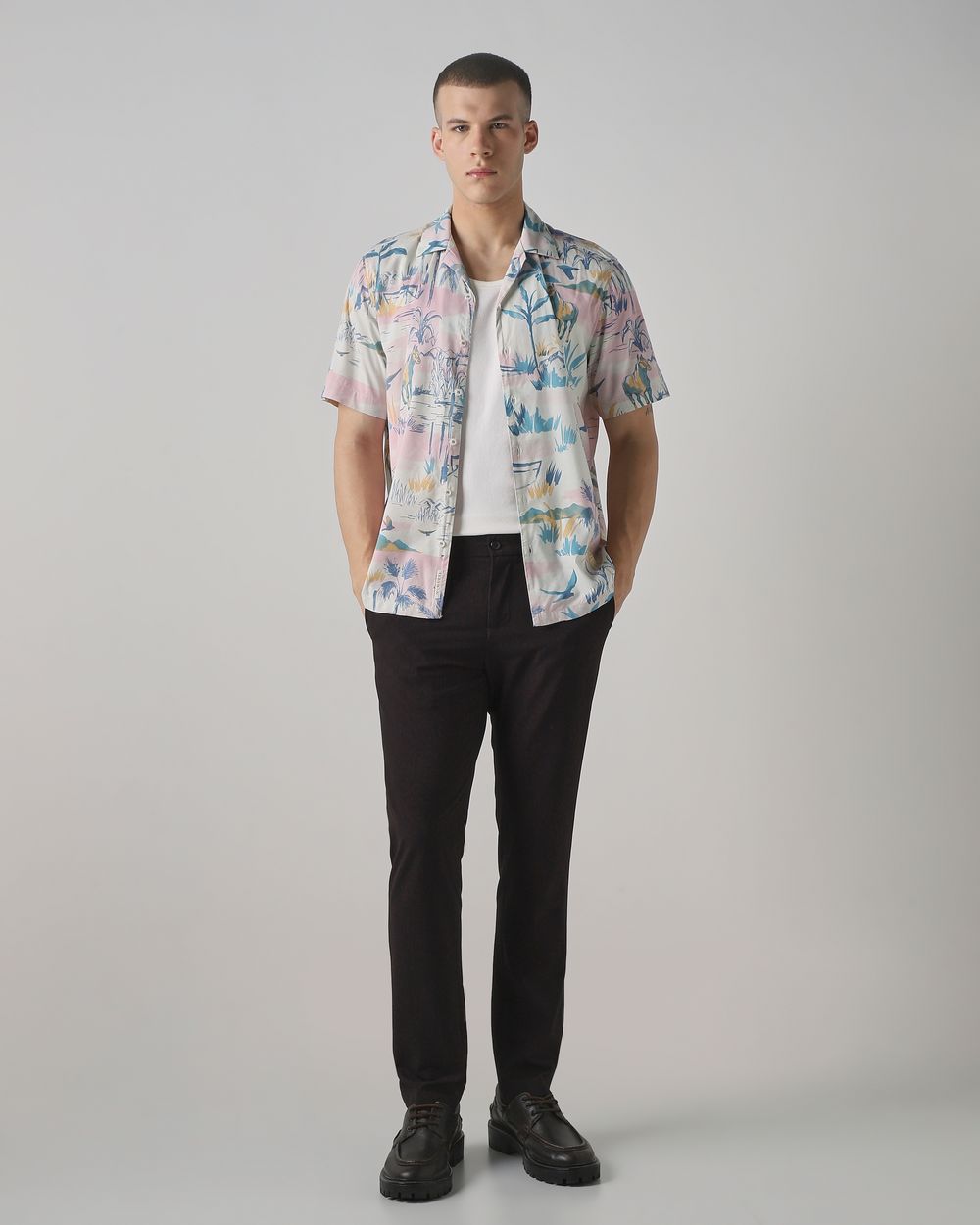 Multi Abstract Print Relaxed Fit Casual Shirt