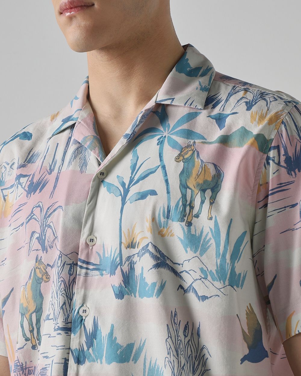 Multi Abstract Print Relaxed Fit Casual Shirt