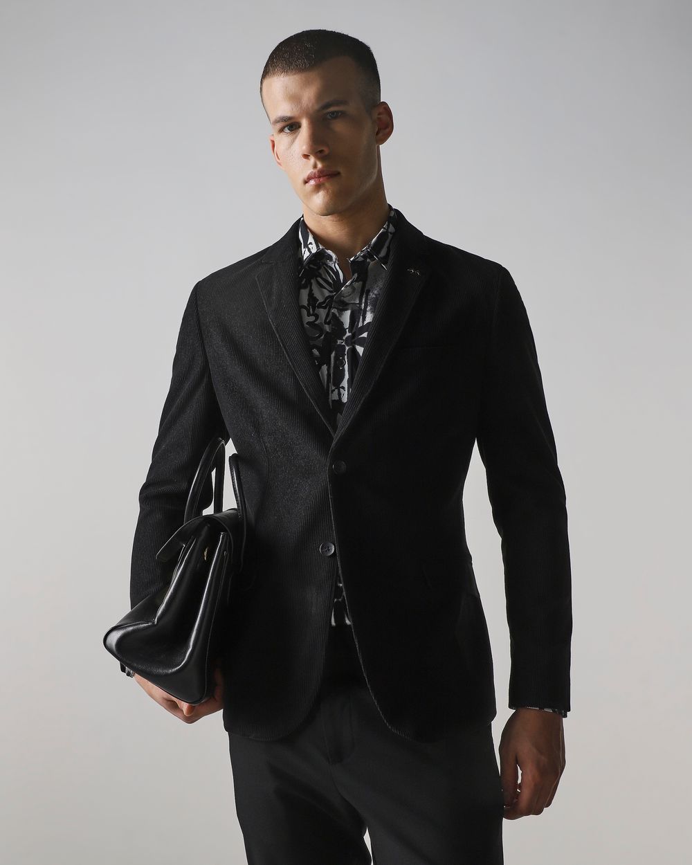 Black Corduroy Slim Fit Blazer