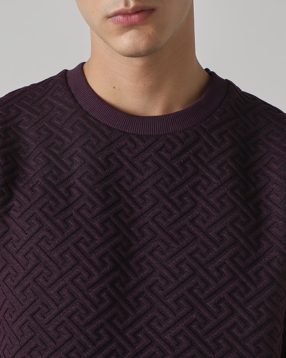 Herringbone Plain Slim Fit Sweatshirt