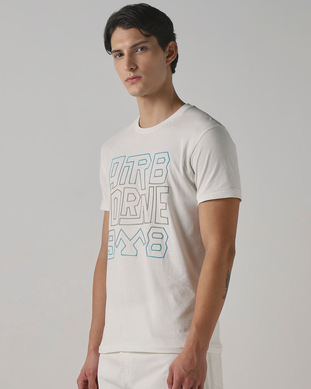 Off White Graphic Plain Slim Fit T-Shirt