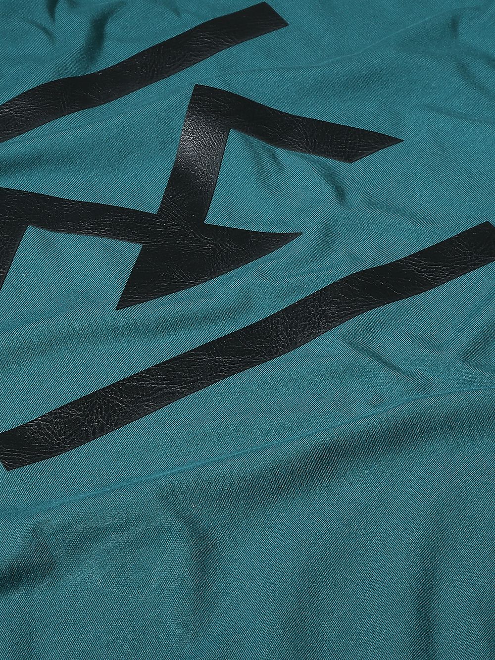 Teal Textured Logo Slim Fit Graphic Tee