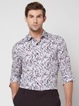 Pastel Pink Digital Print Slim Fit Casual Shirt