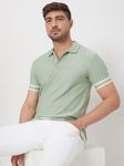 Green Textured Plain Slim Fit Jersey T-Shirt