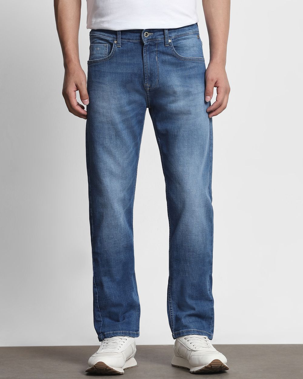 Mid Blue Relaxed Straight Fit Originals Jeans