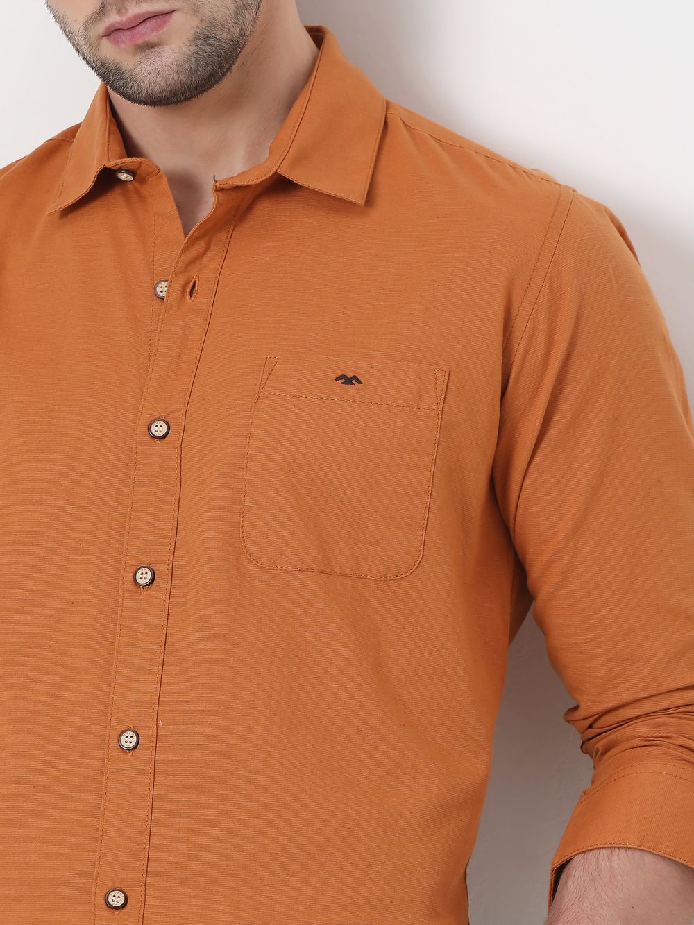 Rust Slim Fit Casual Shirt