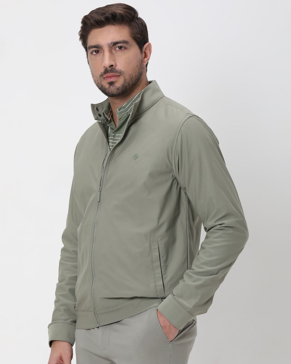 Light Olive Lightweight Stretch Summer Jacket