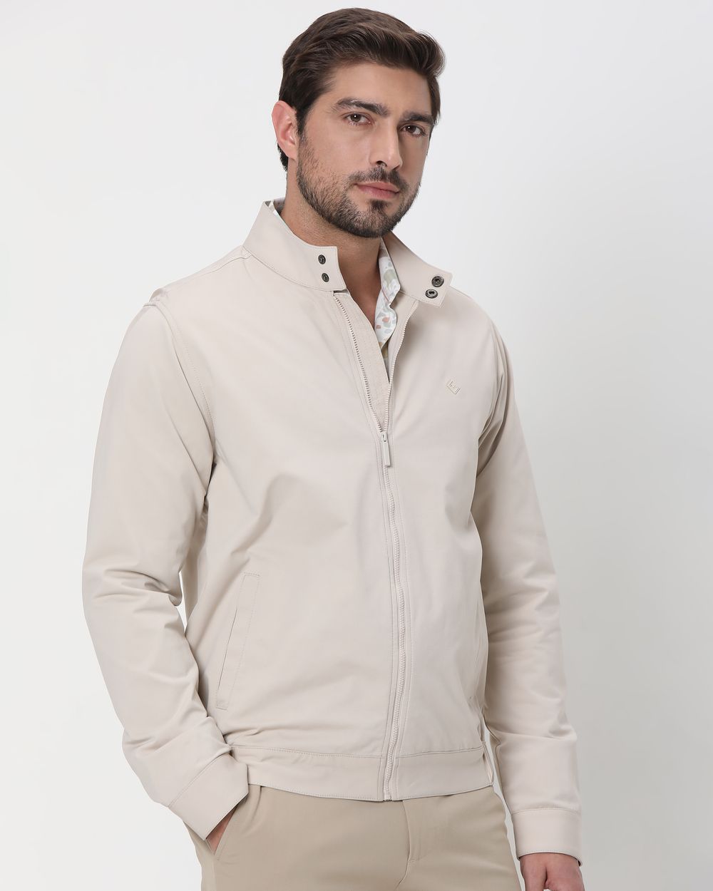 Beige Lightweight Stretch Summer Jacket