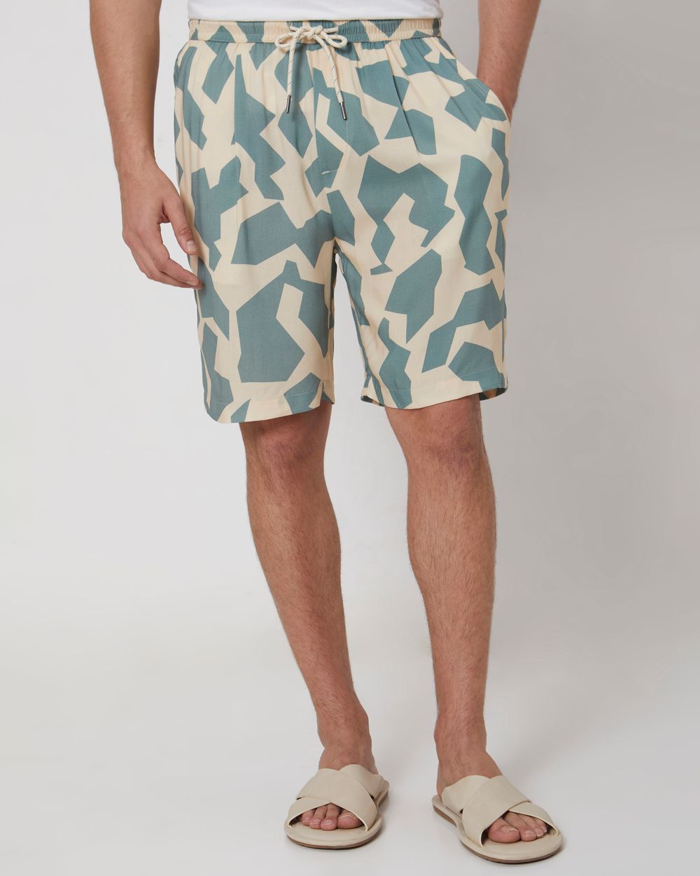 Beige Athleisure Shorts