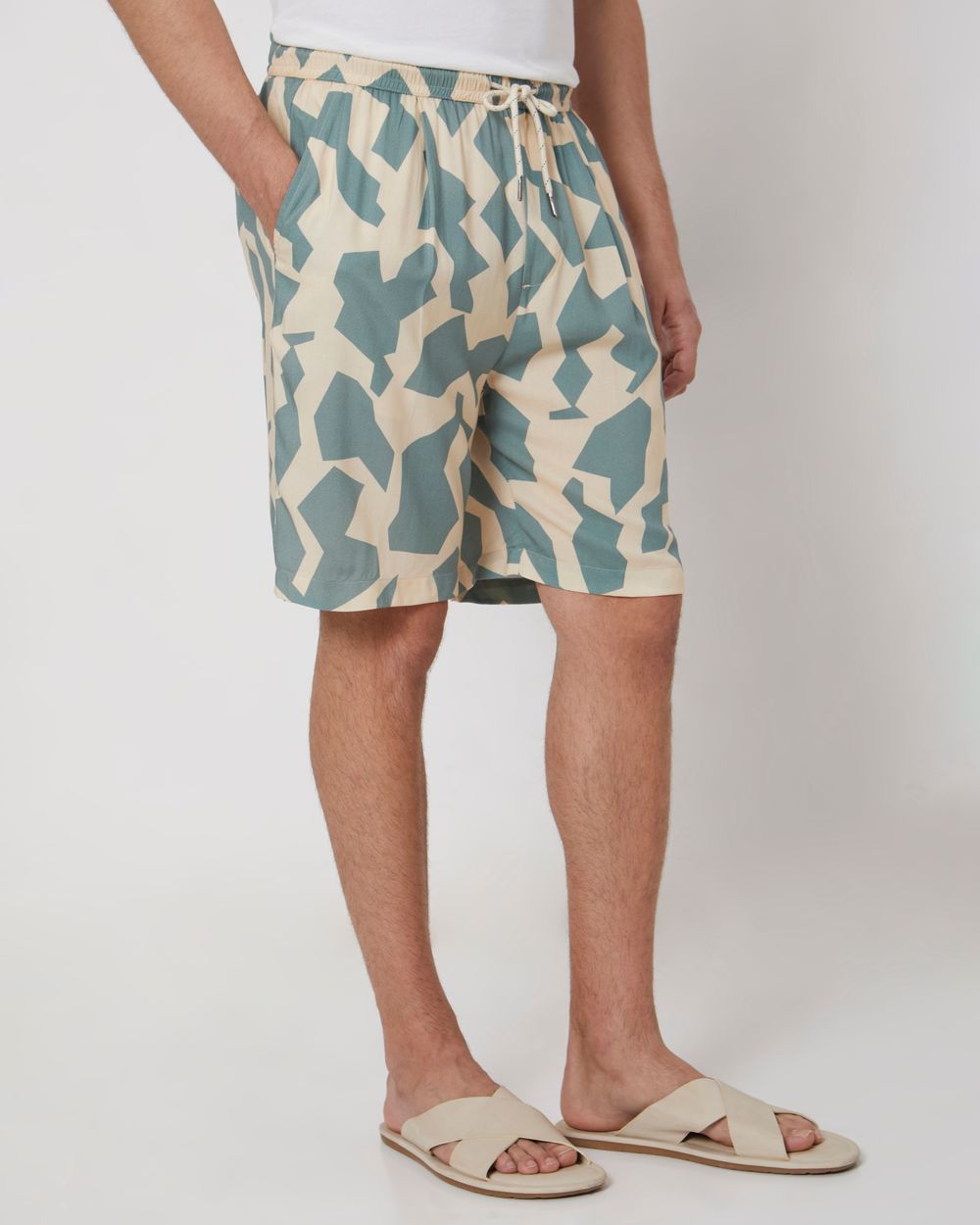 Beige Athleisure Shorts
