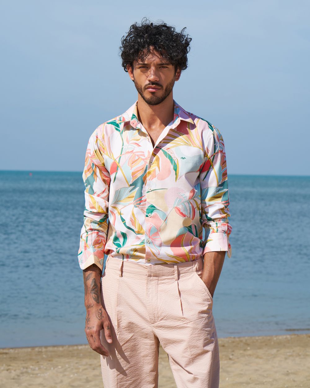 Multi Digital Print Slim Fit Casual Shirt