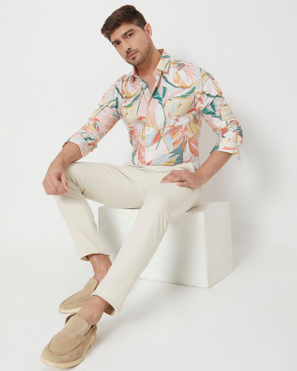Multi Digital Print Slim Fit Casual Shirt
