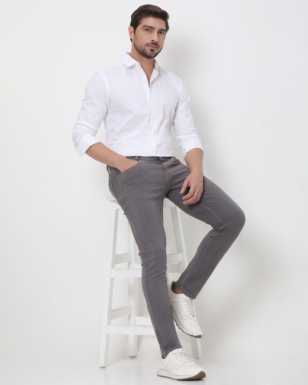 Grey Super Slim Fit Superstretch Coloured Jeans