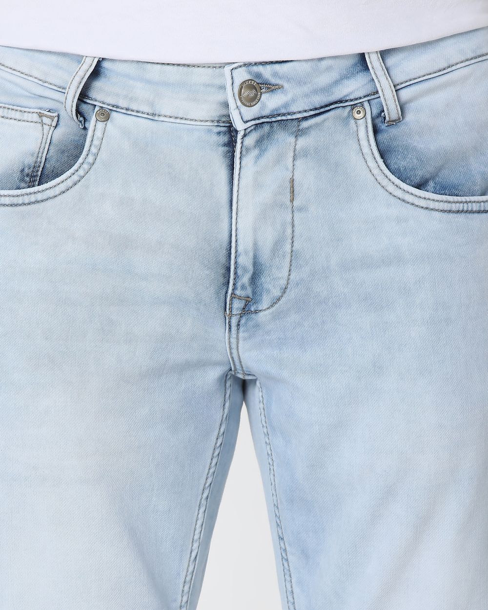 Light Blue Ankle Length Denim Deluxe Stretch Jeans