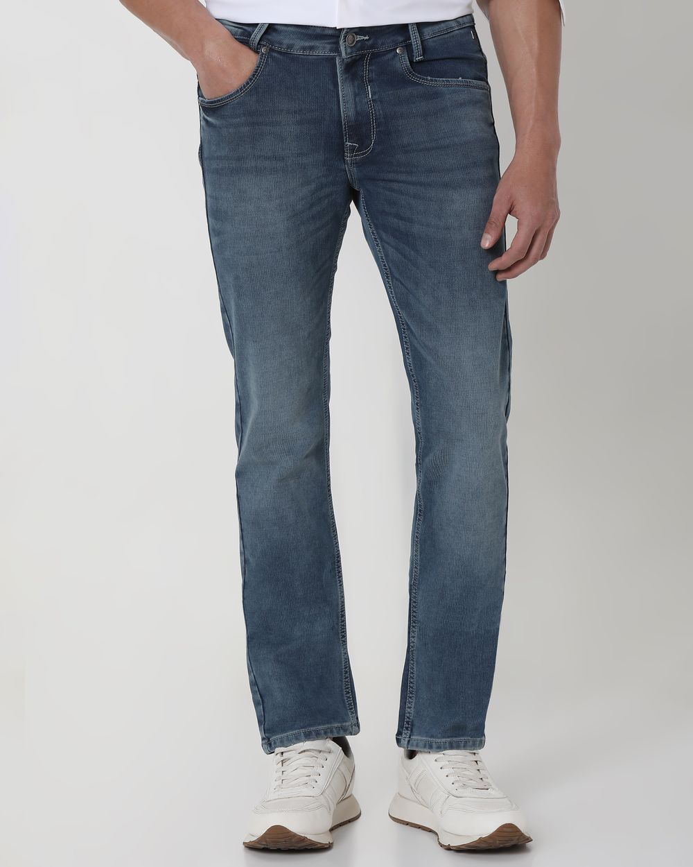 Blue Grey Super Slim Fit Denim Deluxe Stretch Jeans