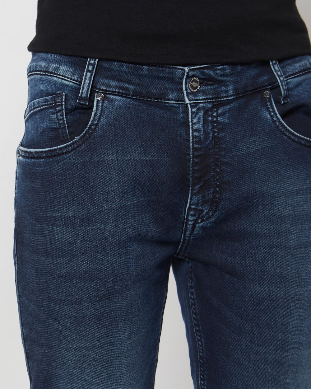 Blue Black Narrow Fit Denim Deluxe Stretch Jeans