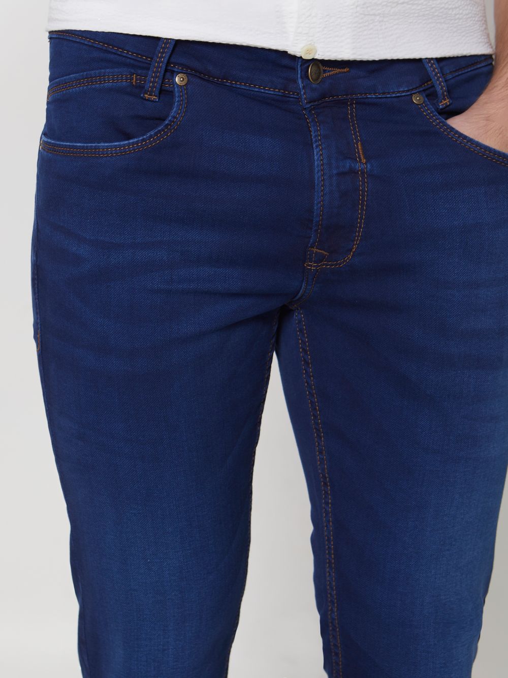 Dark Indigo Blue Super Slim Fit Fly Weight Jeans
