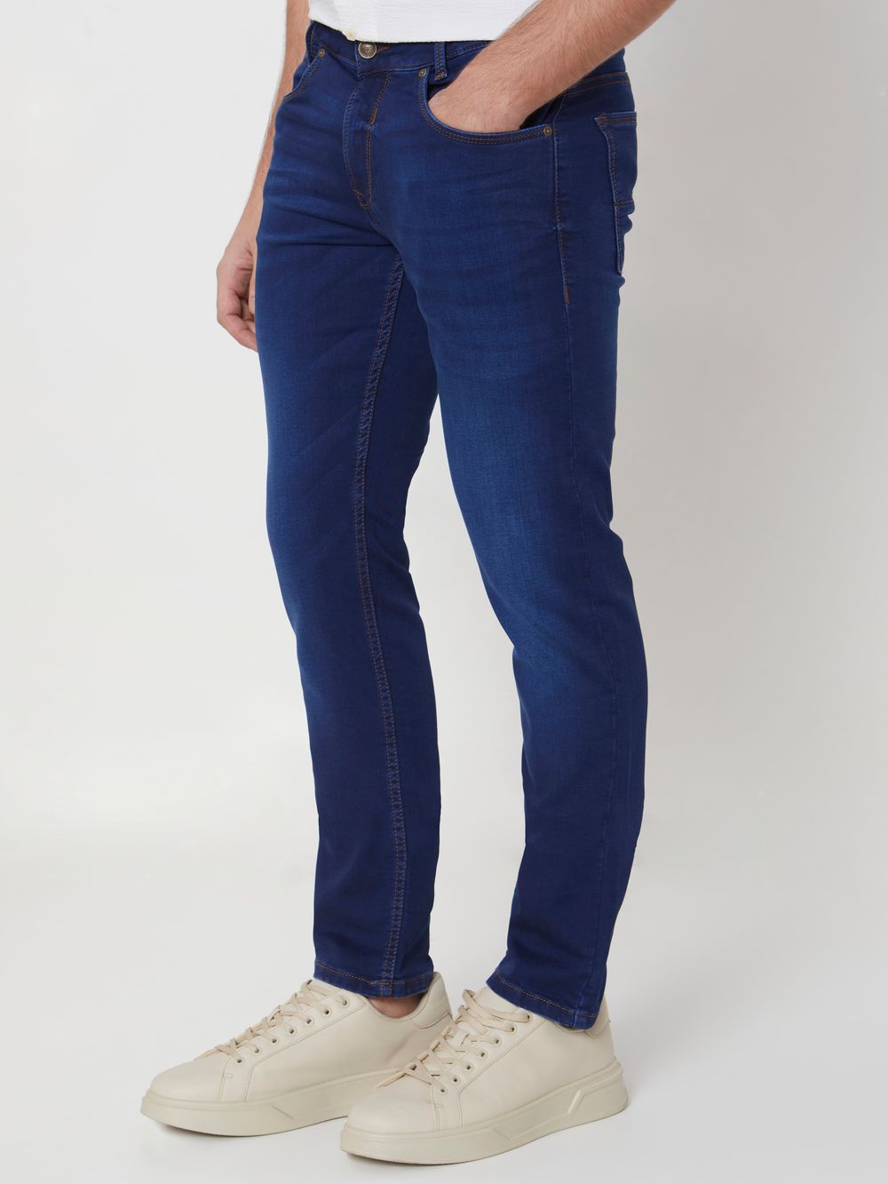 Dark Indigo Blue Super Slim Fit Fly Weight Jeans