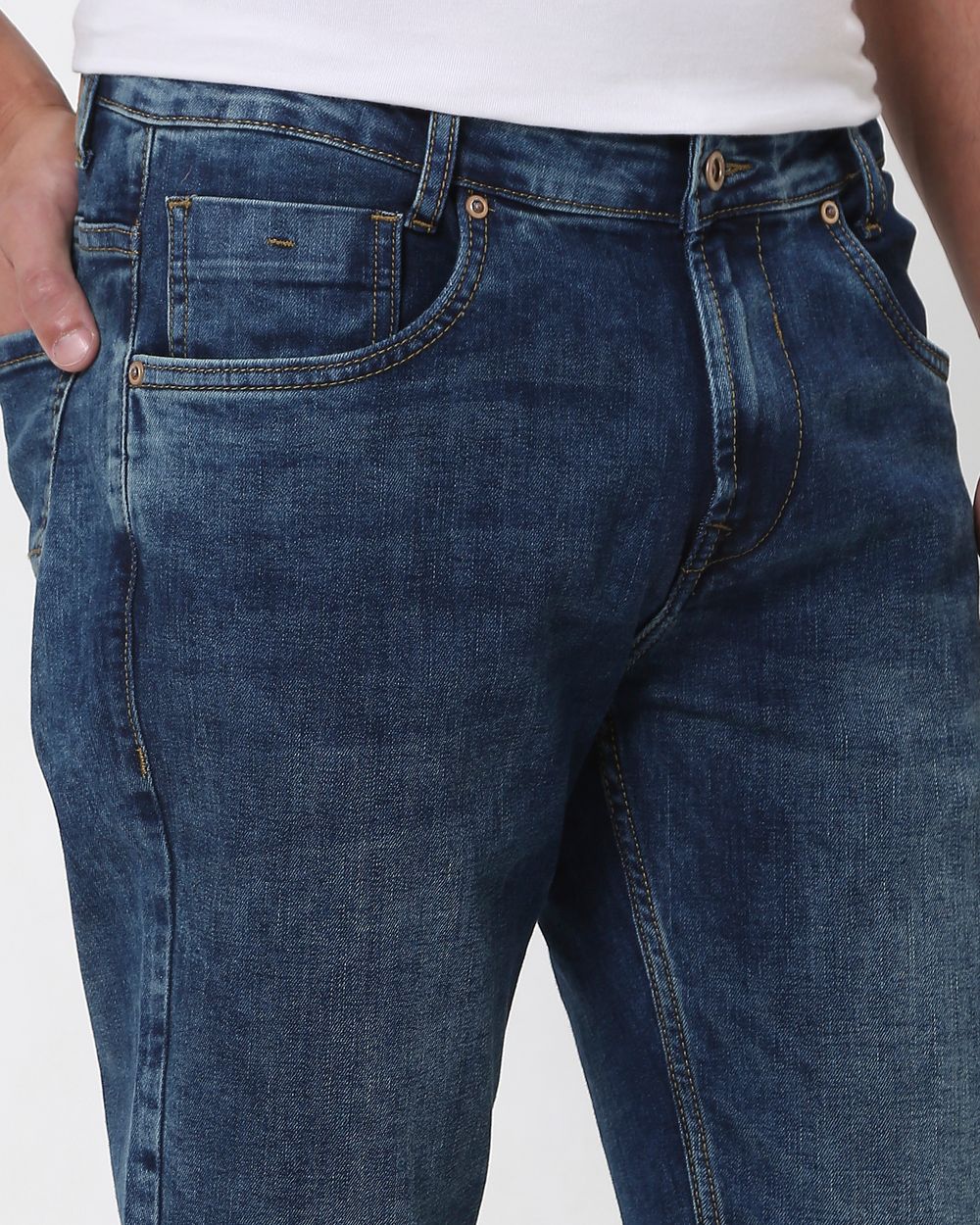 Dark Indigo Blue Super Slim Fit Originals Stretch Jeans
