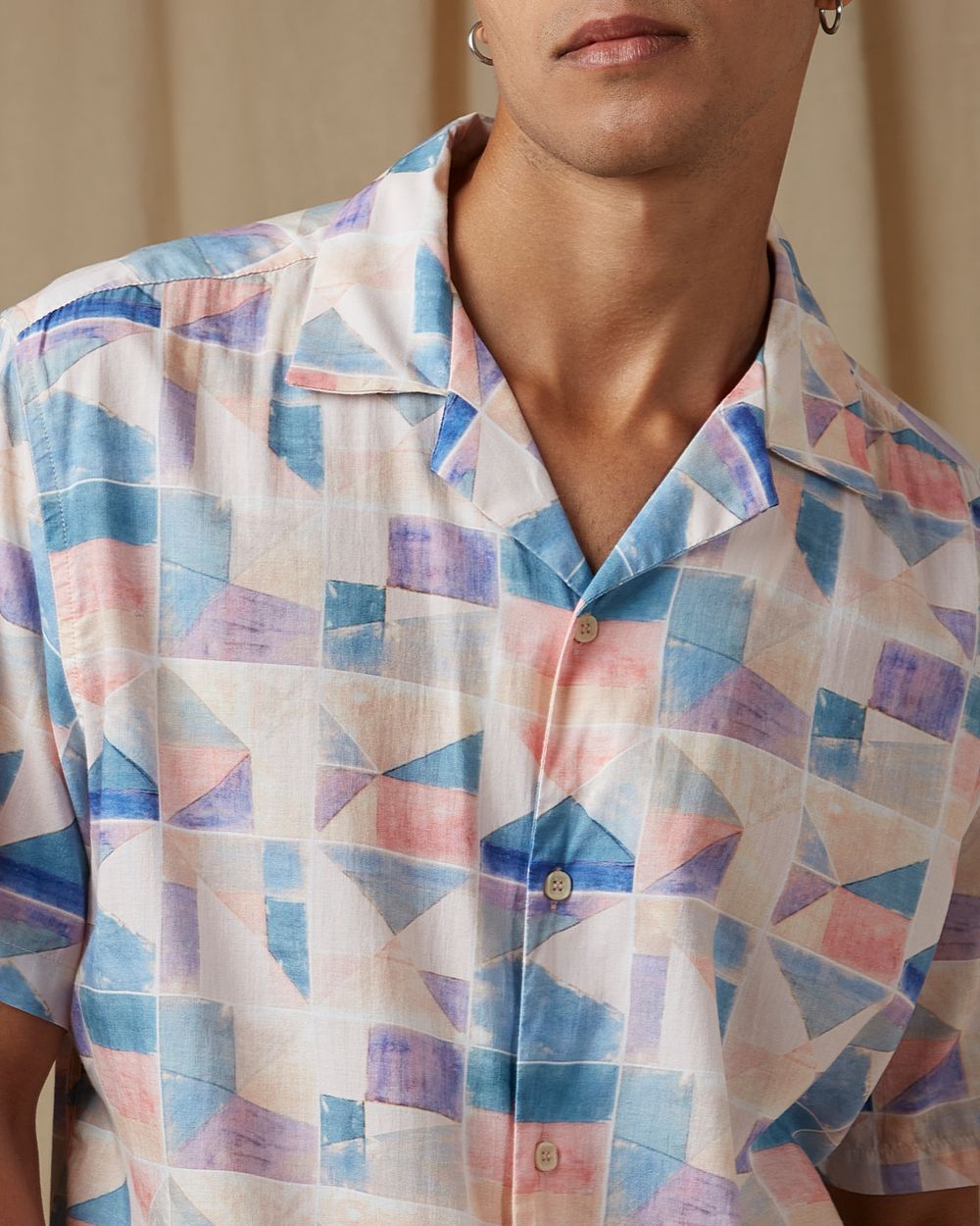 Multi Geometric Print Loose Fit Casual Shirt