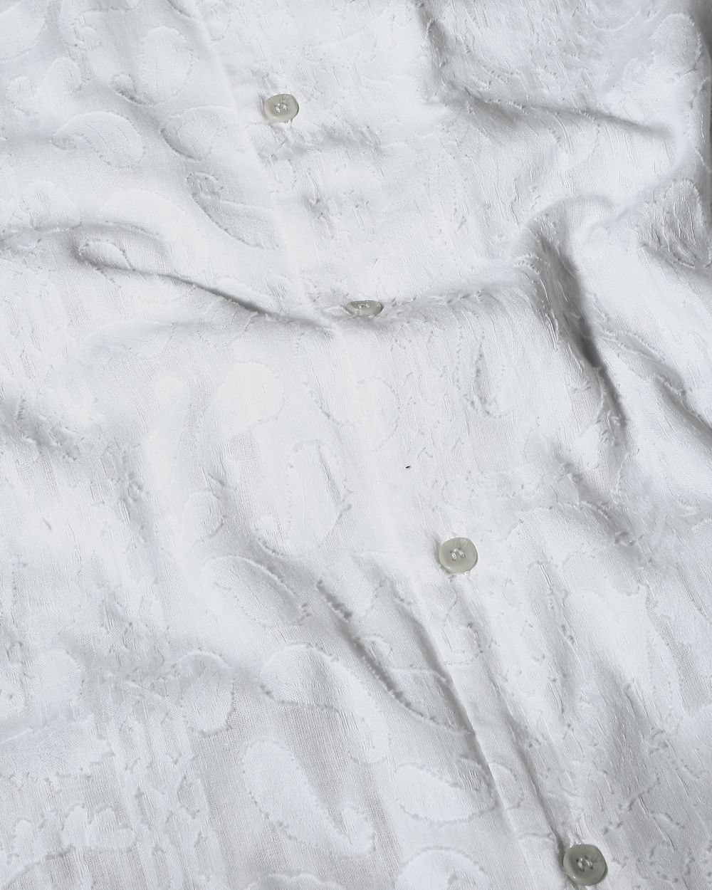 Buy White Jacquard Plain Loose Fit Casual Shirt Online at Muftijeans
