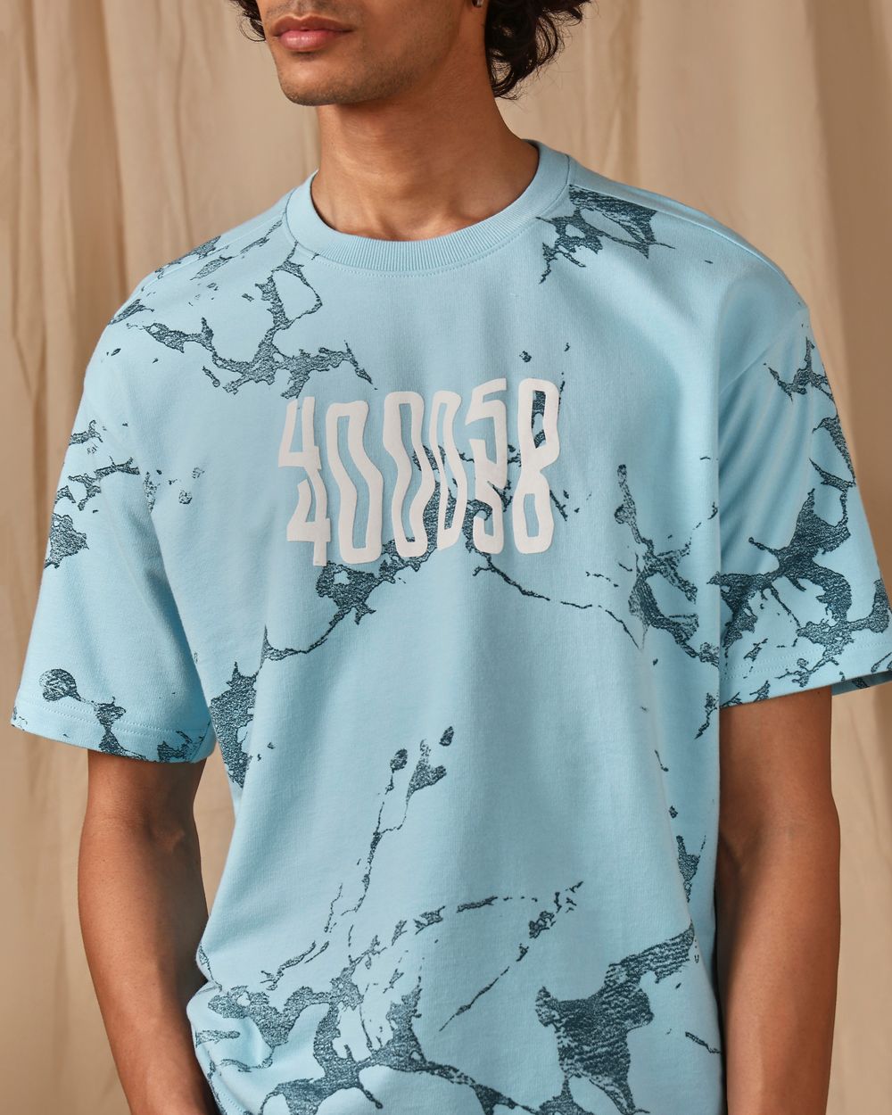 Turquoise Graphic Print Loose Fit T-Shirt