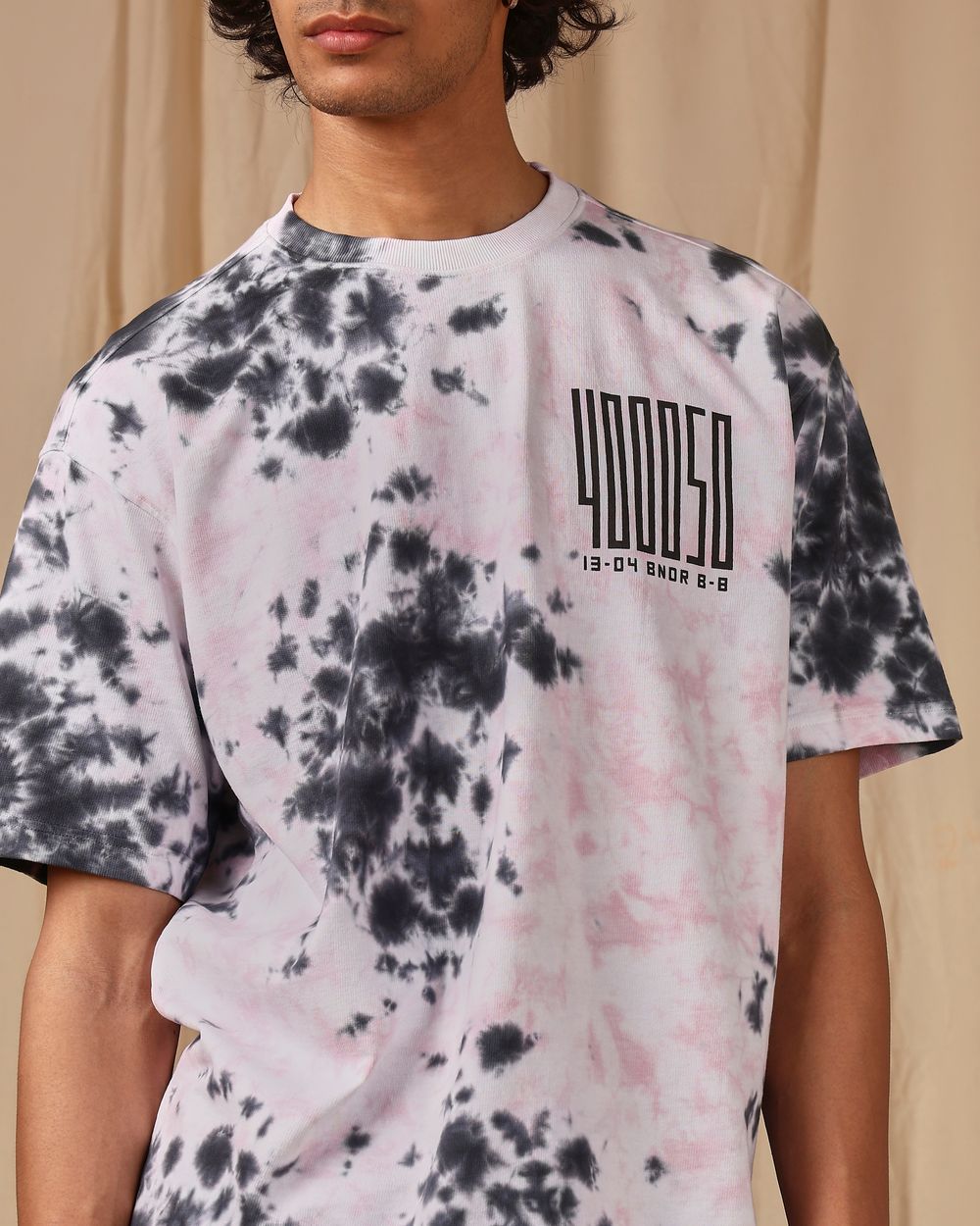 Pink Tie-Dye Print Oversized Loose Fit Tee