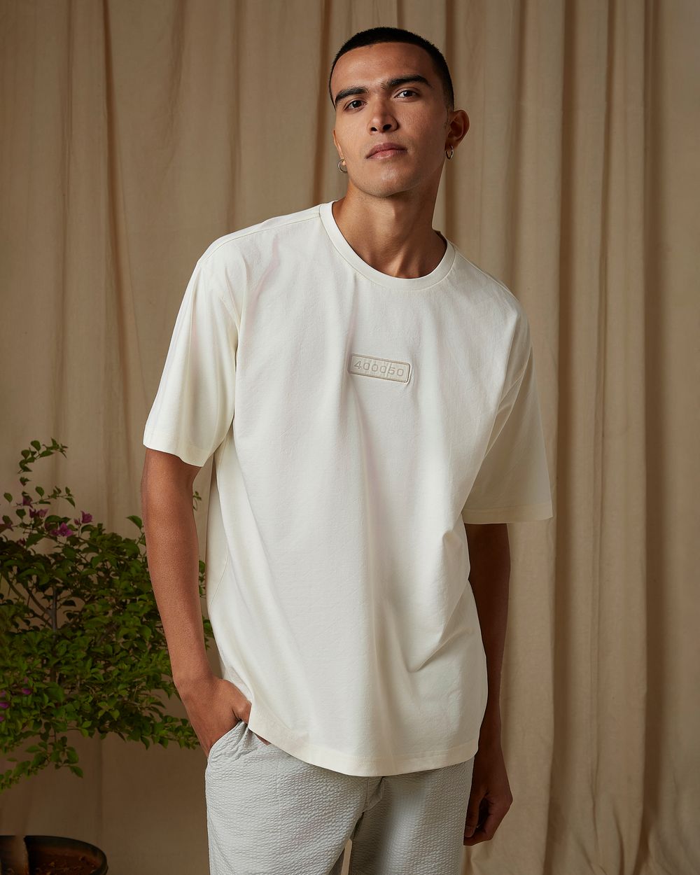 Off White Badged Oversized Loose Fit Tee