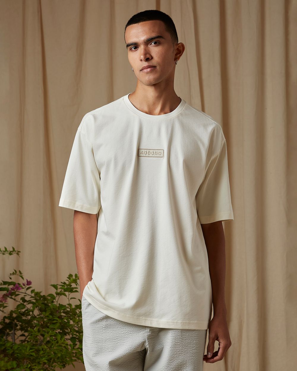Off White Badged Oversized Loose Fit Tee