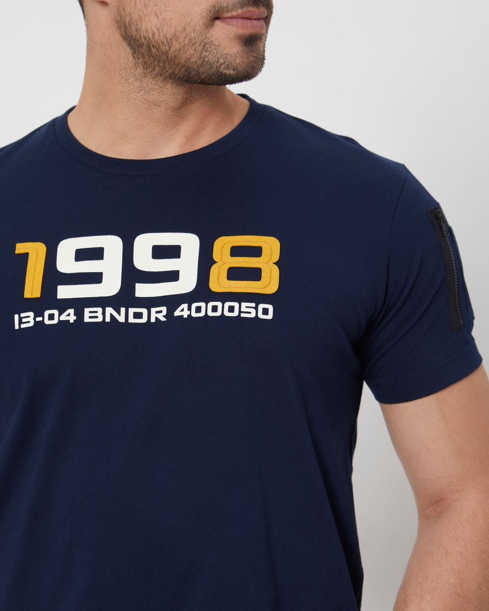 Navy Graphic Print Slim Fit Jersey T-Shirt