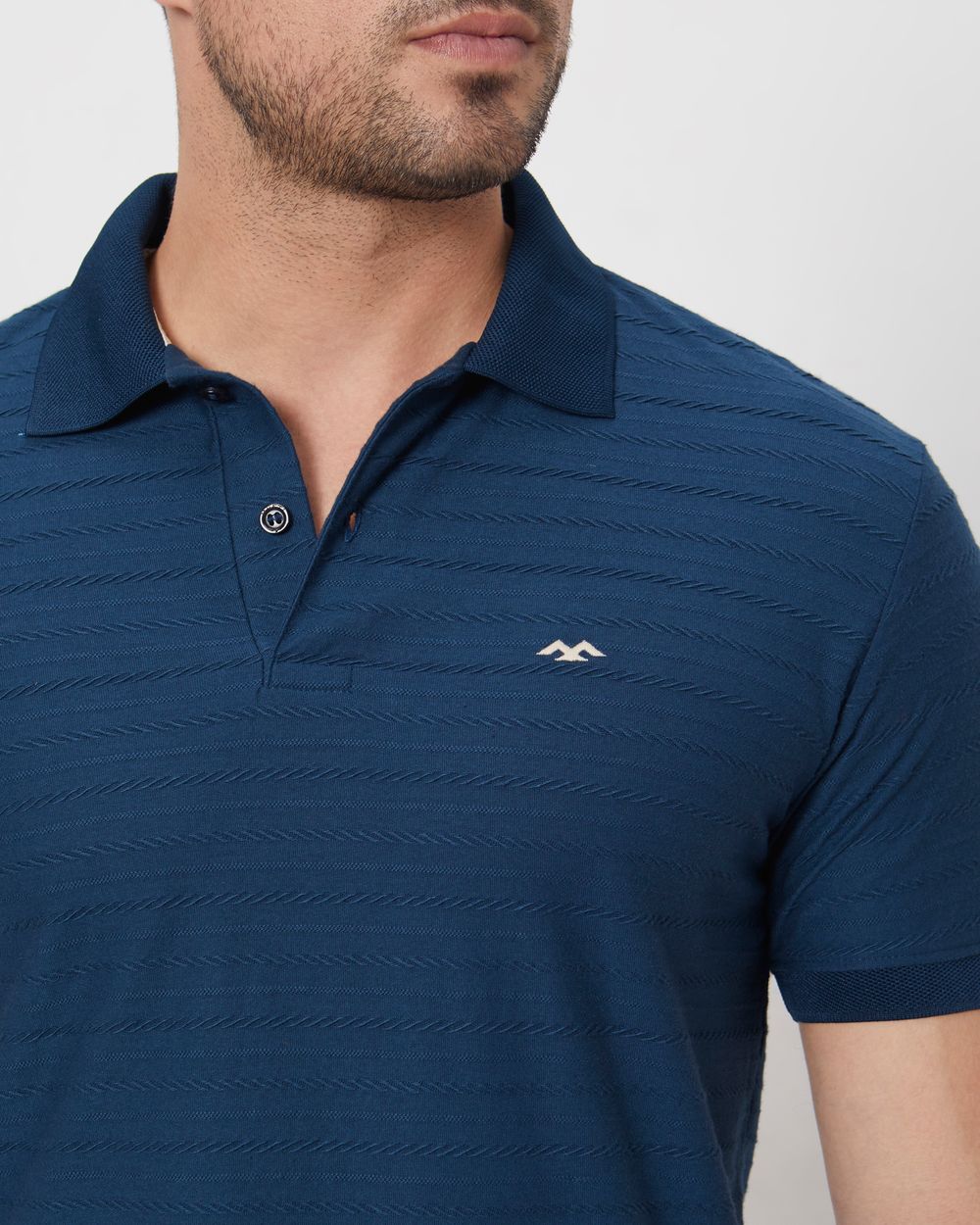 Teal Textured Plain Slim Fit Jersey T-Shirt