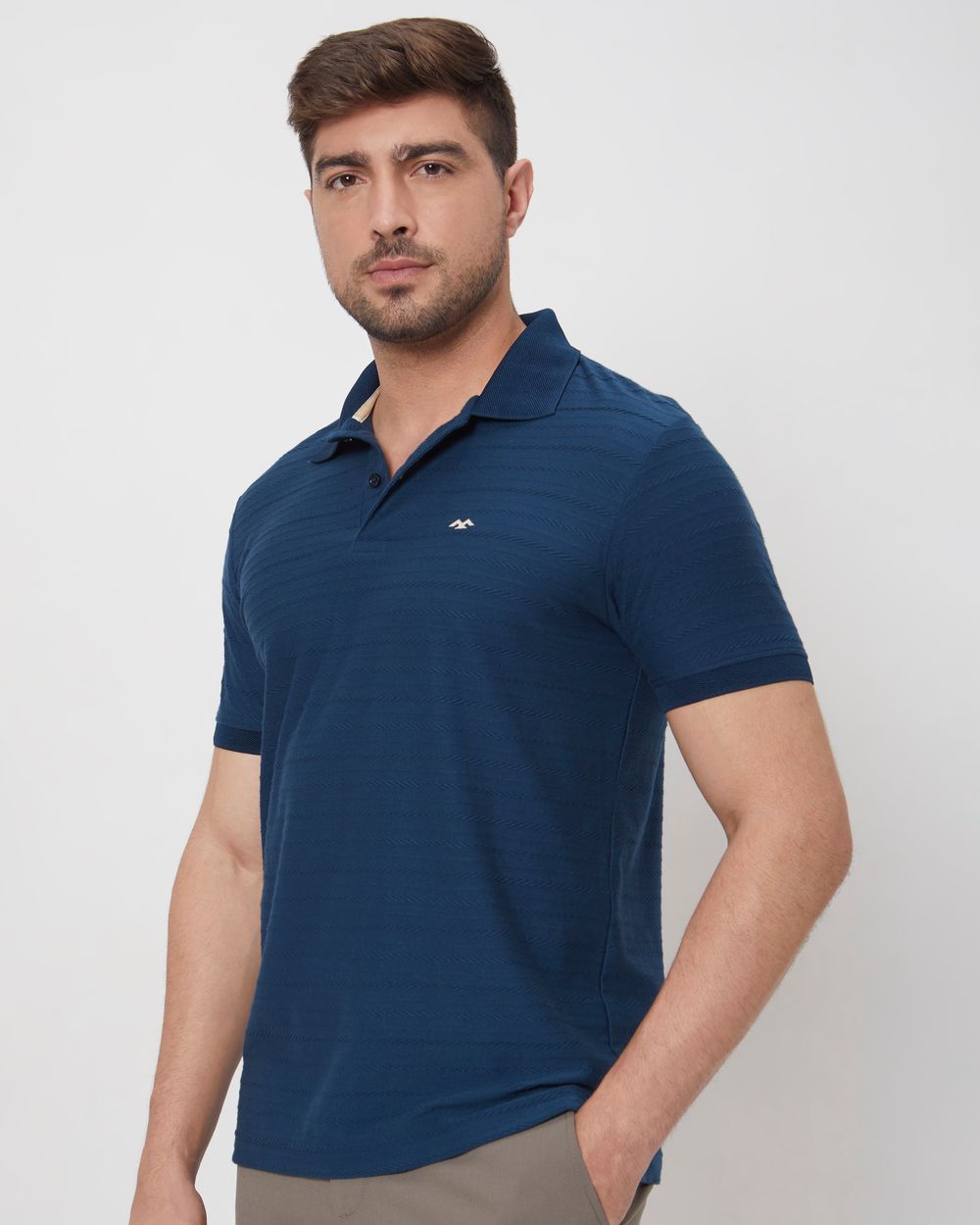 Teal Textured Plain Slim Fit Jersey T-Shirt