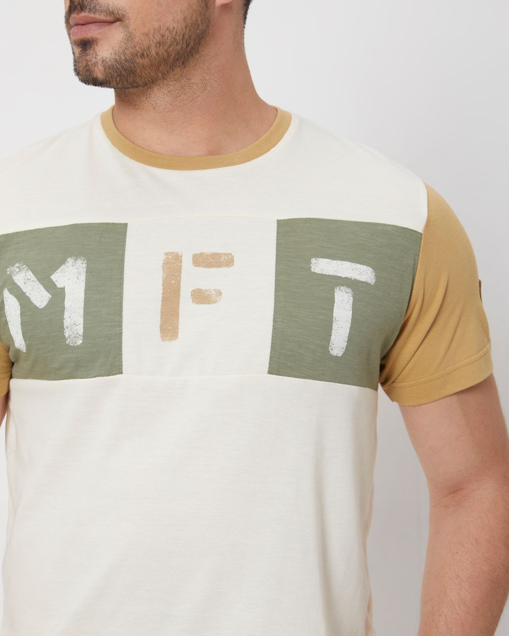 Off White Cut & Sew Plain Slim Fit Jersey T-Shirt