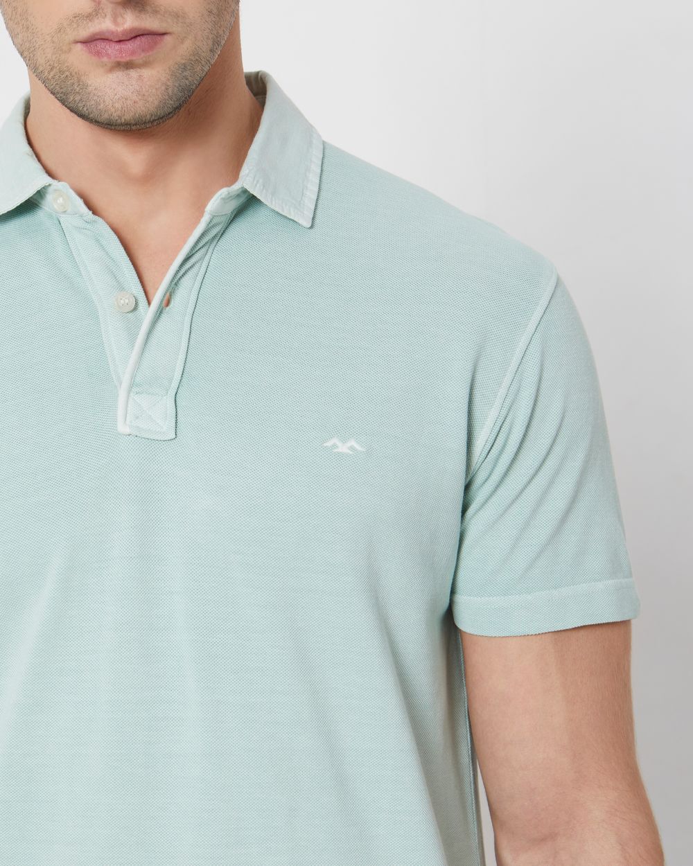 Light Green Plain Slim Fit Polo T-Shirt