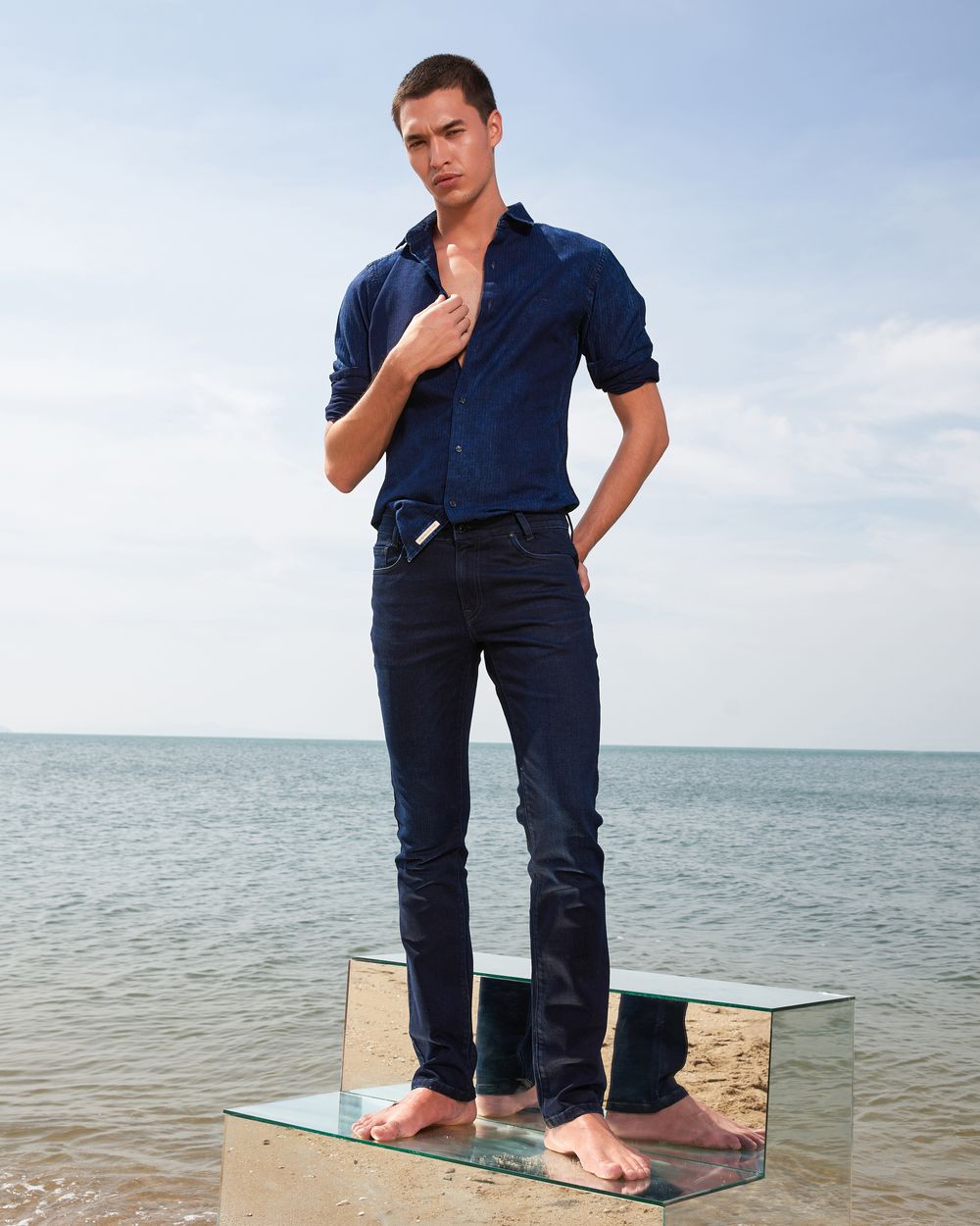 Denim shirt with jeans discount