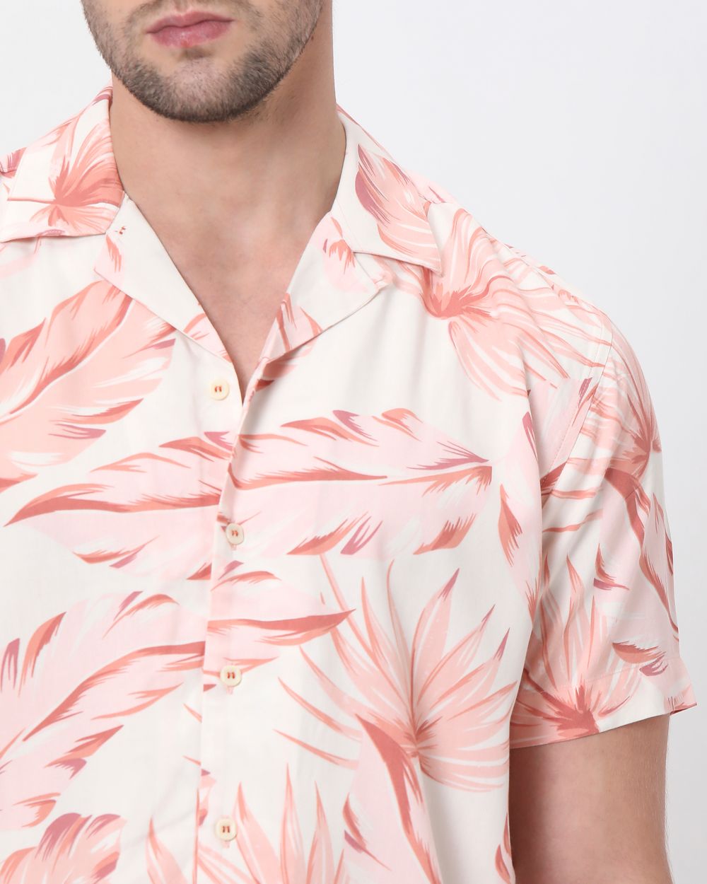 Pink Floral Print Relaxed Fit Casual Shirt