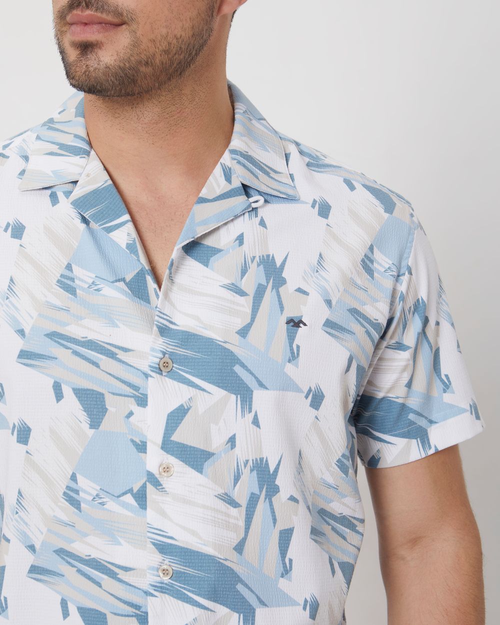 White Resort Print Relaxed Fit Casual Shirt