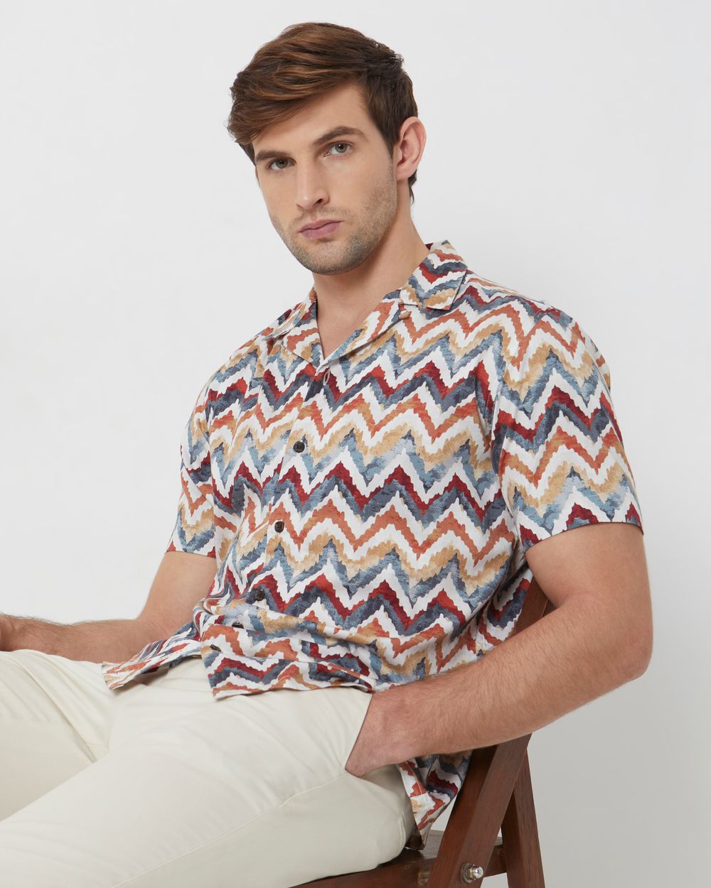 Multi Resort Print Relaxed Fit Casual Shirt